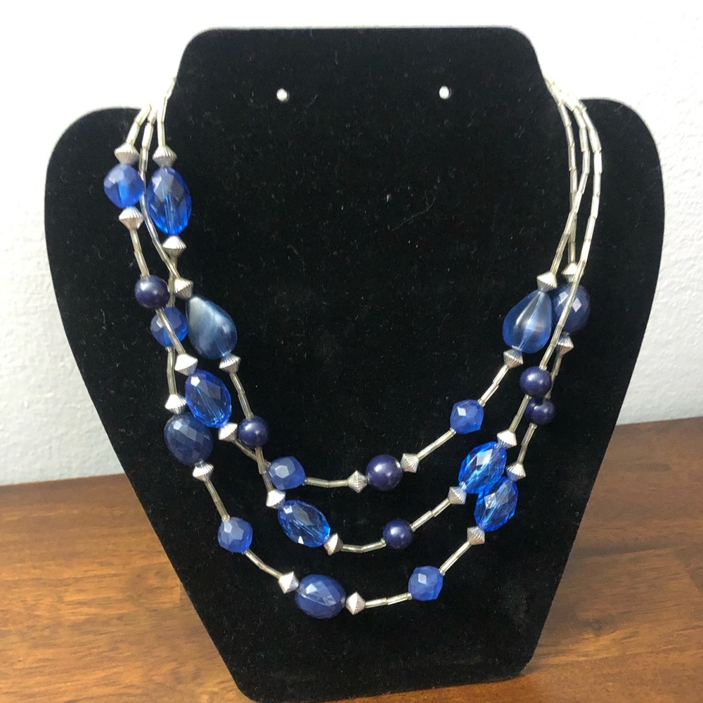 Blue beaded necklace